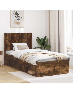 Testiera Letto Rovere Fumo Legno ingegnerizzato
