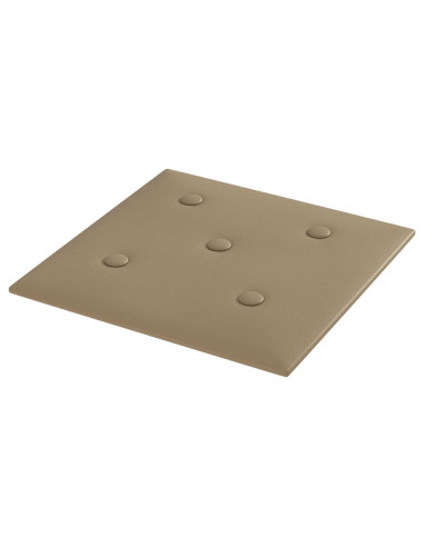 Testiera da Parete 12 pcs Cappuccino 30 x 30 cm Pelle Sintetica