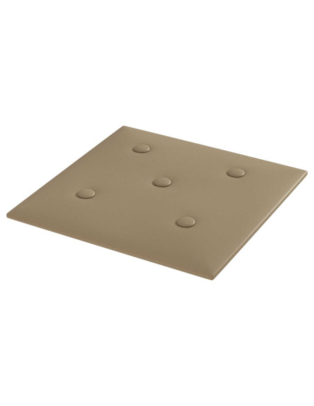 Testiera da Parete 12 pcs Cappuccino 30 x 30 cm Pelle Sintetica