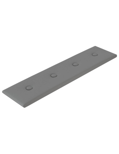 Testiera da Parete 12 pcs Grigio 60 x 15 cm Pelle Sintetica