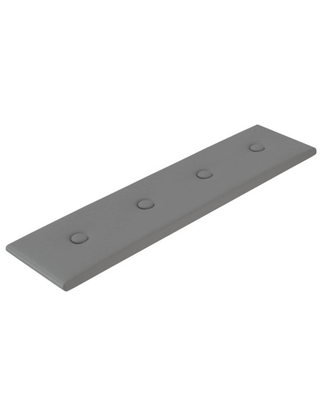 Testiera da Parete 12 pcs Grigio 60 x 15 cm Pelle Sintetica