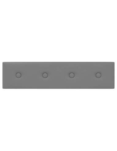 Testiera da Parete 12 pcs Grigio 60 x 15 cm Pelle Sintetica