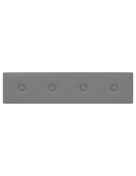 Testiera da Parete 12 pcs Grigio 60 x 15 cm Pelle Sintetica