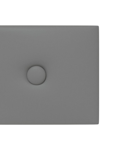Testiera da Parete 12 pcs Grigio 60 x 15 cm Pelle Sintetica