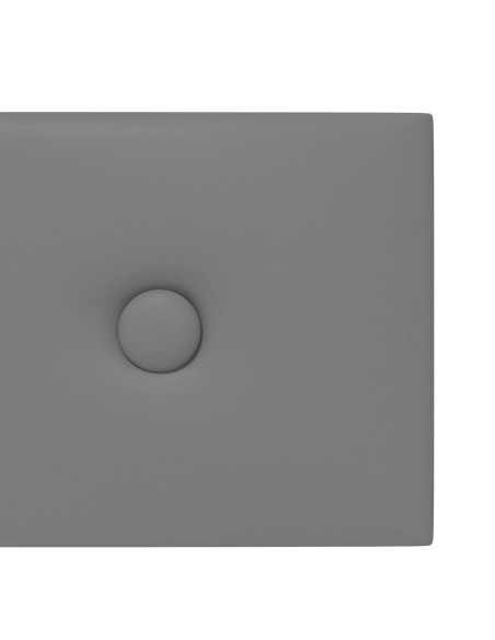 Testiera da Parete 12 pcs Grigio 60 x 15 cm Pelle Sintetica