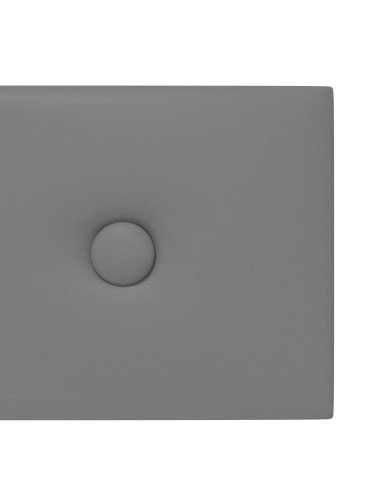 Testiera da Parete 12 pcs Grigio 60 x 15 cm Pelle Sintetica