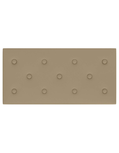 Testiera da Parete 12 pcs Cappuccino 60 x 30 cm Pelle Sintetica