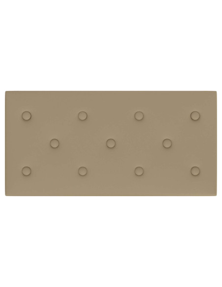 Testiera da Parete 12 pcs Cappuccino 60 x 30 cm Pelle Sintetica