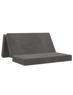 Divano Letto Pieghevole 140 x 67 x 45 cm Grigio Scuro