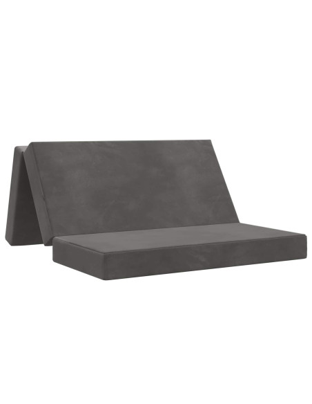 Divano Letto Pieghevole 140 x 67 x 45 cm Grigio Scuro