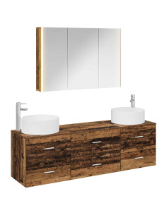 Set di mobili per il bagno 4 pcs Legno antico