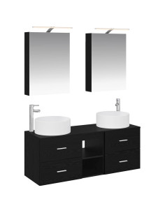 Set di mobili per il bagno 5 pcs Rovere Nero