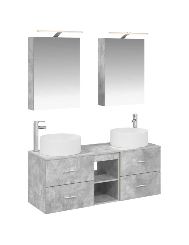 Set di mobili per il bagno 5 pcs Grigio Cemento