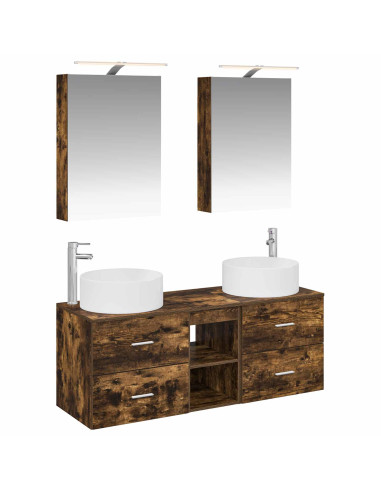 Set di mobili per il bagno 5 pcs Rovere Fumo