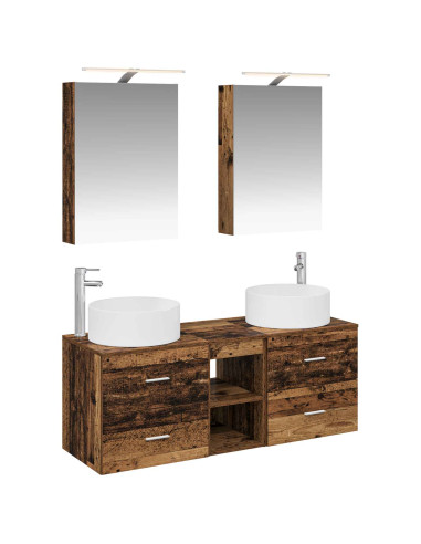 Set di mobili per il bagno 5 pcs Legno antico