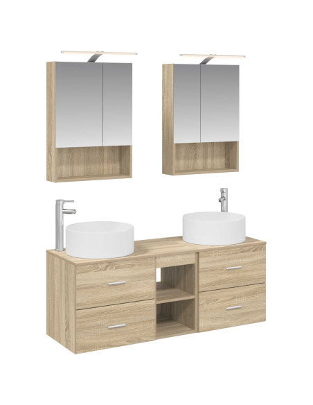 Set di mobili per il bagno 5 pcs Rovere Sonoma