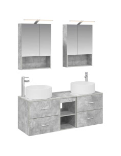 Set di mobili per il bagno 5 pcs Grigio Cemento