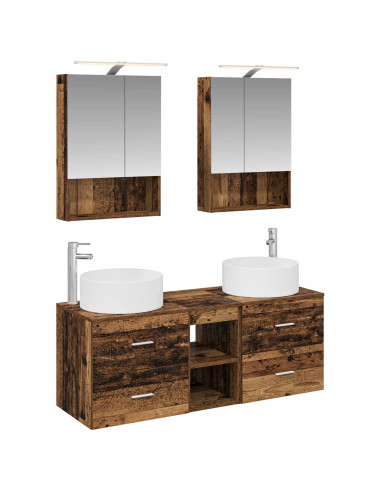 Set di mobili per il bagno 5 pcs Legno antico