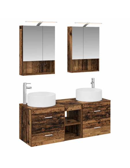 Set di mobili per il bagno 5 pcs Legno antico