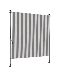 Tenda a Rullo Esterna Antracite e Bianco 150 x 270 cm