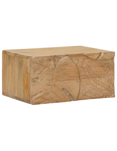 Comodino a muro fatto a mano Marrone Teak 40 x 30 x 20 cm