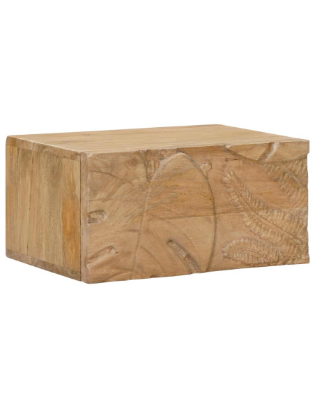 Comodino a muro fatto a mano Marrone Teak 40 x 30 x 20 cm