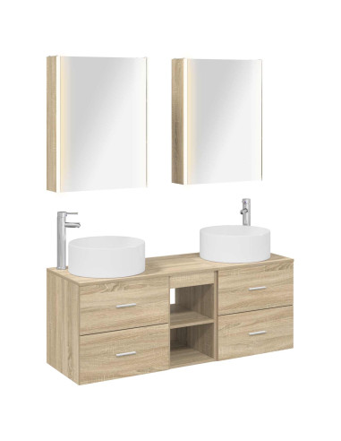 Set di mobili per il bagno 5 pcs Rovere Sonoma