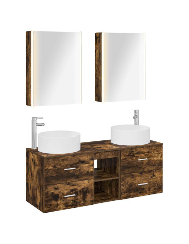 Set di mobili per il bagno 5 pcs Rovere Fumo
