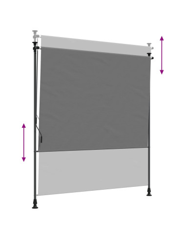 Tenda a Rullo Esterna Grigio Chiaro 100 x 270 cm