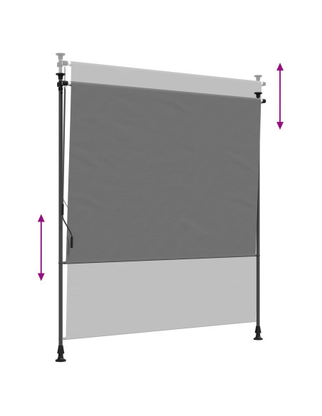 Tenda a Rullo Esterna Grigio Chiaro 100 x 270 cm