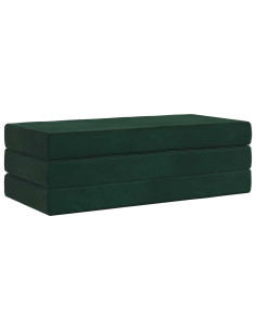 Divano Letto Pieghevole 140 x 67 x 45 cm Verde Scuro 2