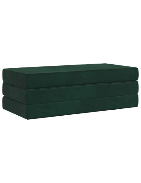 Divano Letto Pieghevole 140 x 67 x 45 cm Verde Scuro