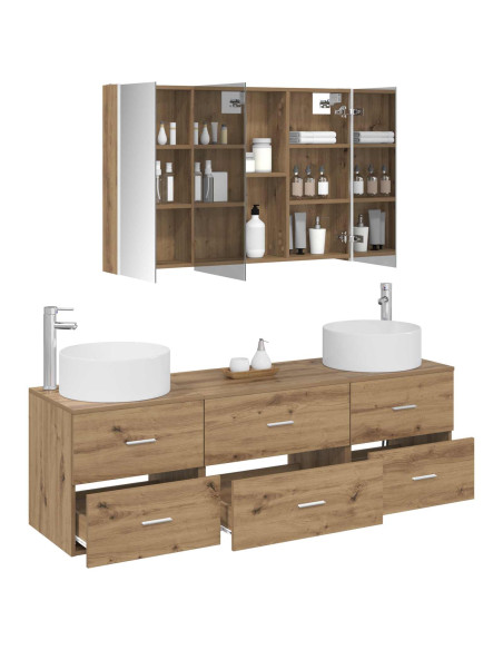 Set di mobili per il bagno 4 pcs Rovere Artigianale