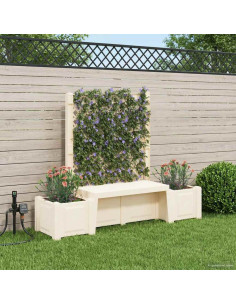 Panchina da Giardino Kopenhagen Bianco 173 x 49 x 135,5 cm PP