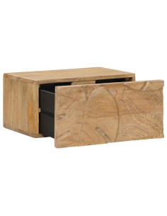 Comodino a muro fatto a mano Marrone Teak 40 x 30 x 20 cm 2
