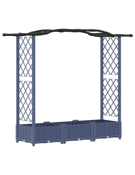 Letto Rialzato con Griglia e Tetto Grigio 169 x 40 x 125 cm PP