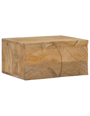 Comodino a muro fatto a mano Marrone Teak 40 x 30 x 20 cm