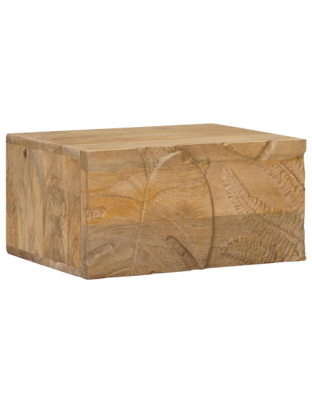 Comodino a muro fatto a mano Marrone Teak 40 x 30 x 20 cm