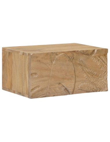 Comodino a muro fatto a mano Marrone Teak 40 x 30 x 20 cm
