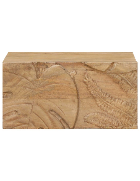 Comodino a muro fatto a mano Marrone Teak 40 x 30 x 20 cm