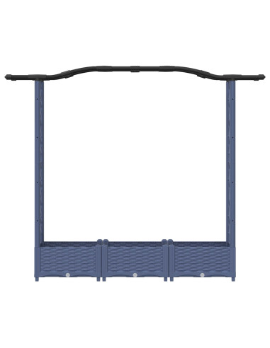 Letto Rialzato con Griglia e Tetto Grigio 169 x 40 x 125 cm PP