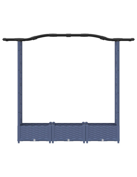 Letto Rialzato con Griglia e Tetto Grigio 169 x 40 x 125 cm PP