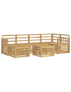 Set di divani da esterno 7 pcs Bianco Poliestere 2