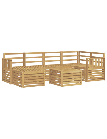 Set di divani da esterno 7 pcs Bianco Poliestere