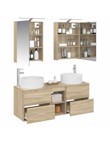 Set di mobili per il bagno 5 pcs Rovere Sonoma