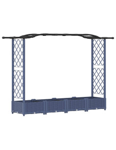 Letto Rialzato con Griglia e Tetto Grigio 207 x 40 x 126 cm PP 2