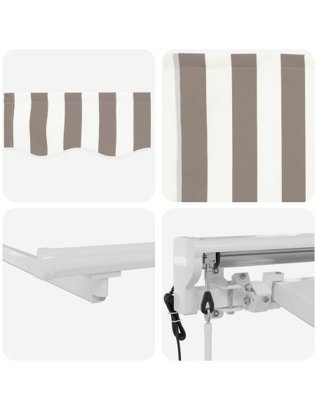 Tettuccio Elettrico Retrattile Grigio chiaro e bianco 5 x 3 m
