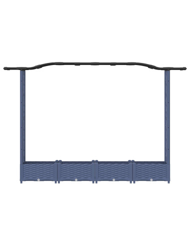 Letto Rialzato con Griglia e Tetto Grigio 207 x 40 x 126 cm PP