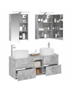 Set di mobili per il bagno 5 pcs Grigio Cemento 2