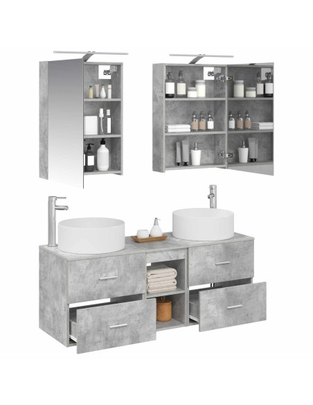 Set di mobili per il bagno 5 pcs Grigio Cemento